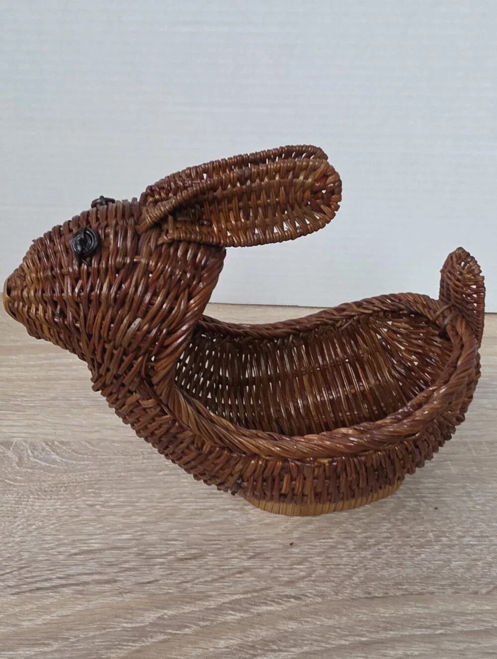 Vintage AVON Wicker Hare Woven Rattan Decor Basket Bunny Rabbit Easter Spring